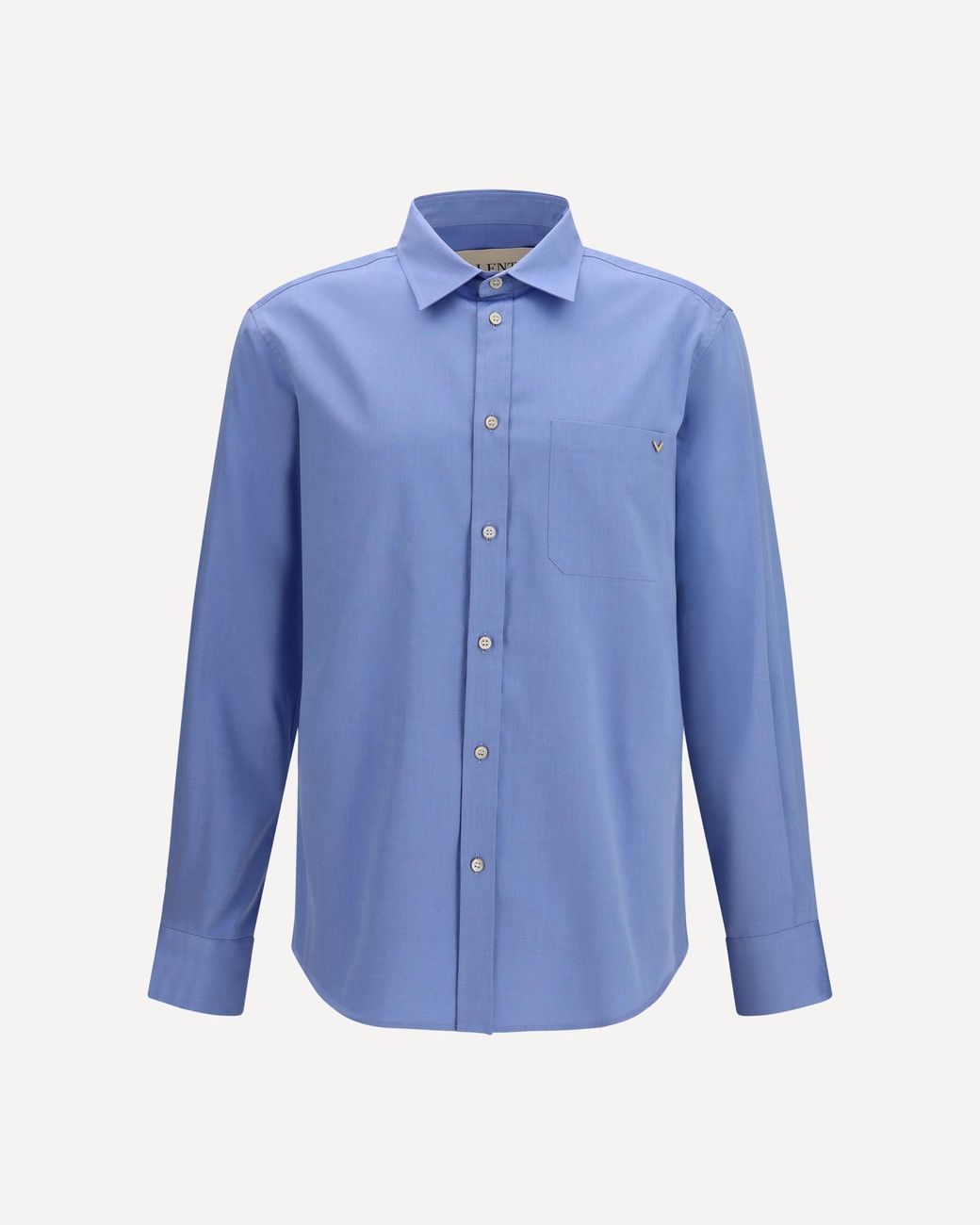 Valentino Blue Lightweight Cotton Shirt With Vgold for men