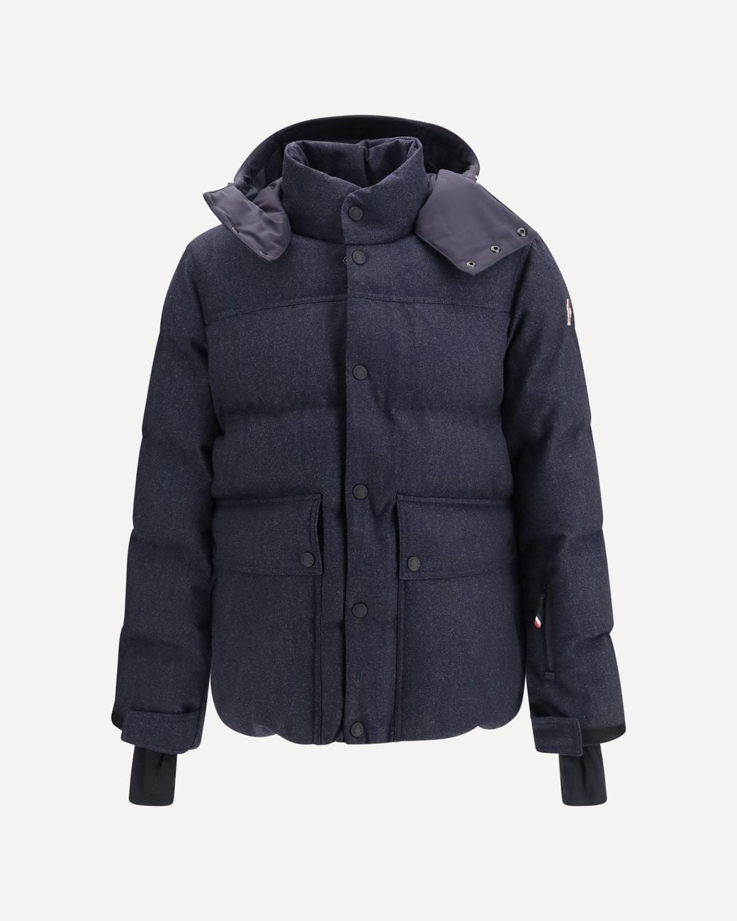 Moncler Blue Padded Denim-Effect Wool Ski Jacket for men
