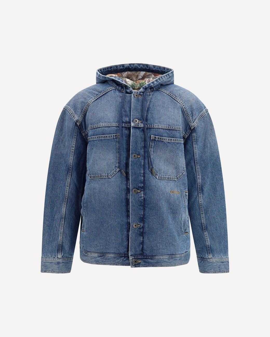 Off-White c/o Virgil Abloh Blue Bookish Padded Denim Jacket for men