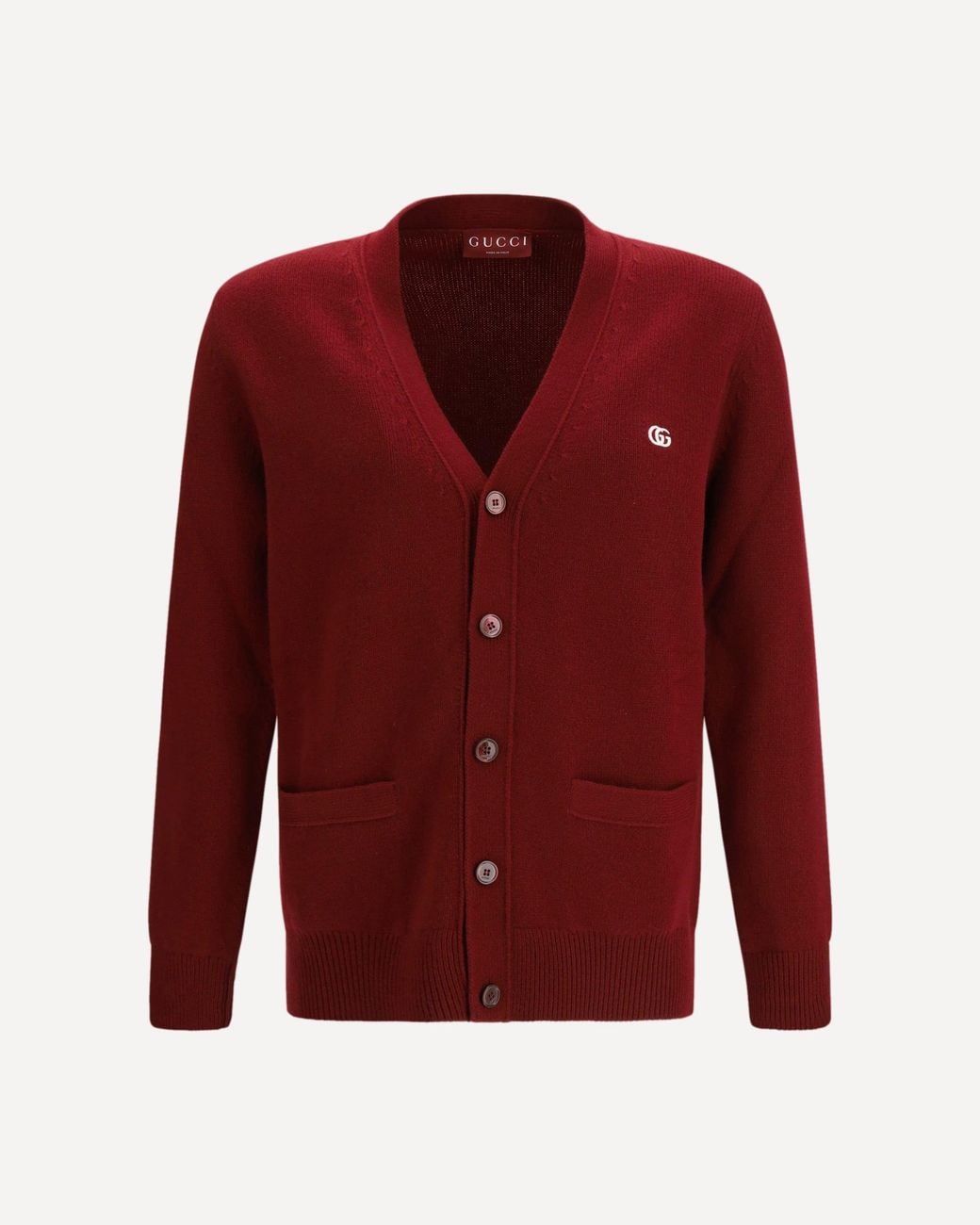 Gucci Red Wool Cashmere Cardigan for men