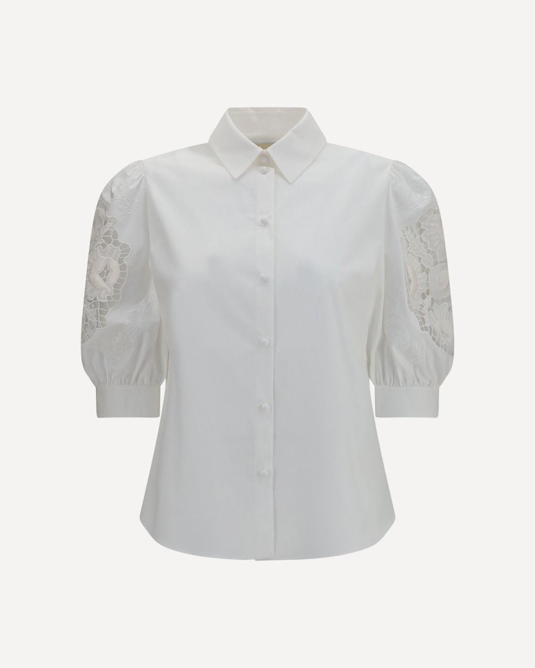 Valentino Gray Shirt With Sangallo Lace Sleeves