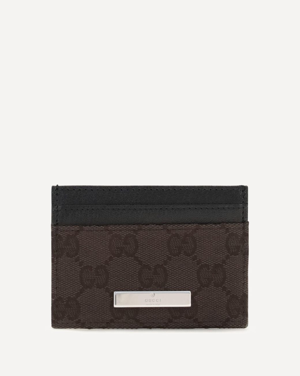 Gucci Black Gg Fabric Card Holder