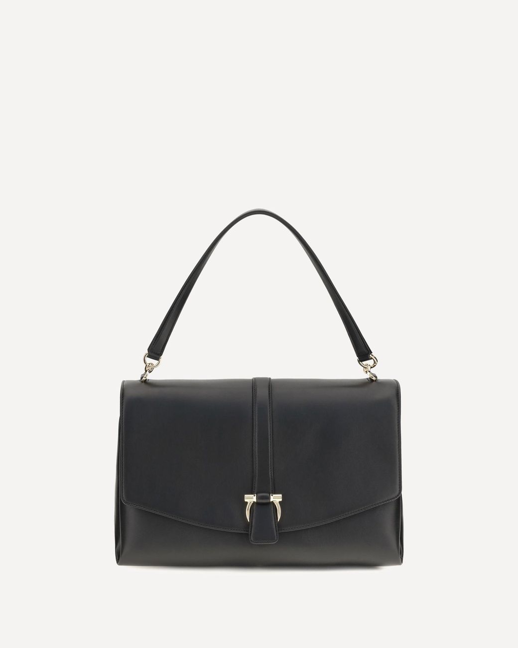 Ferragamo Black Large Mia Shoulder Bag