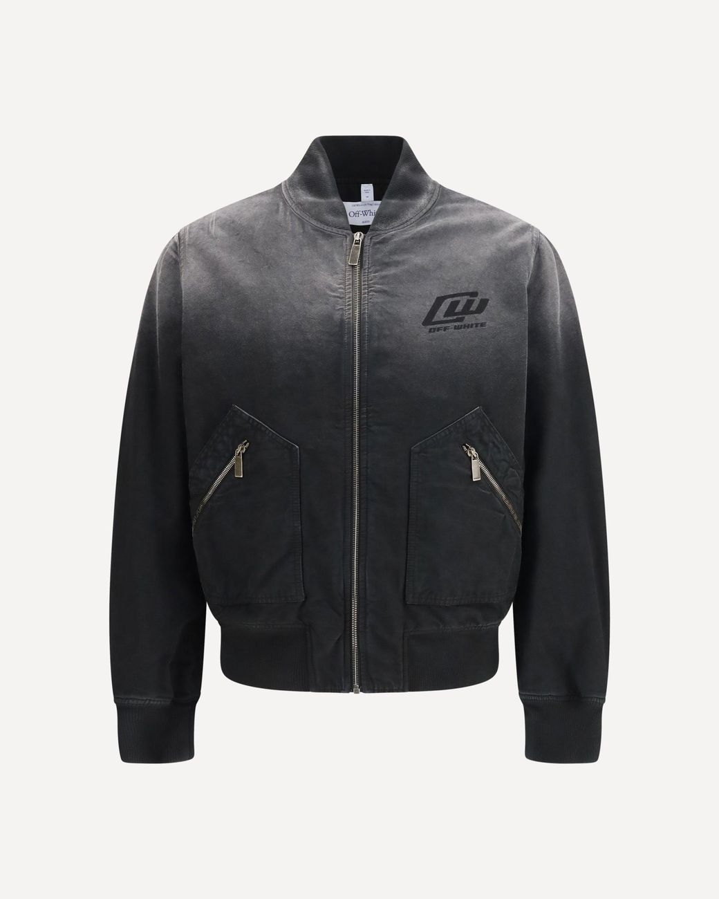 Off-White c/o Virgil Abloh Black Washed Denim Bomber Jacket for men