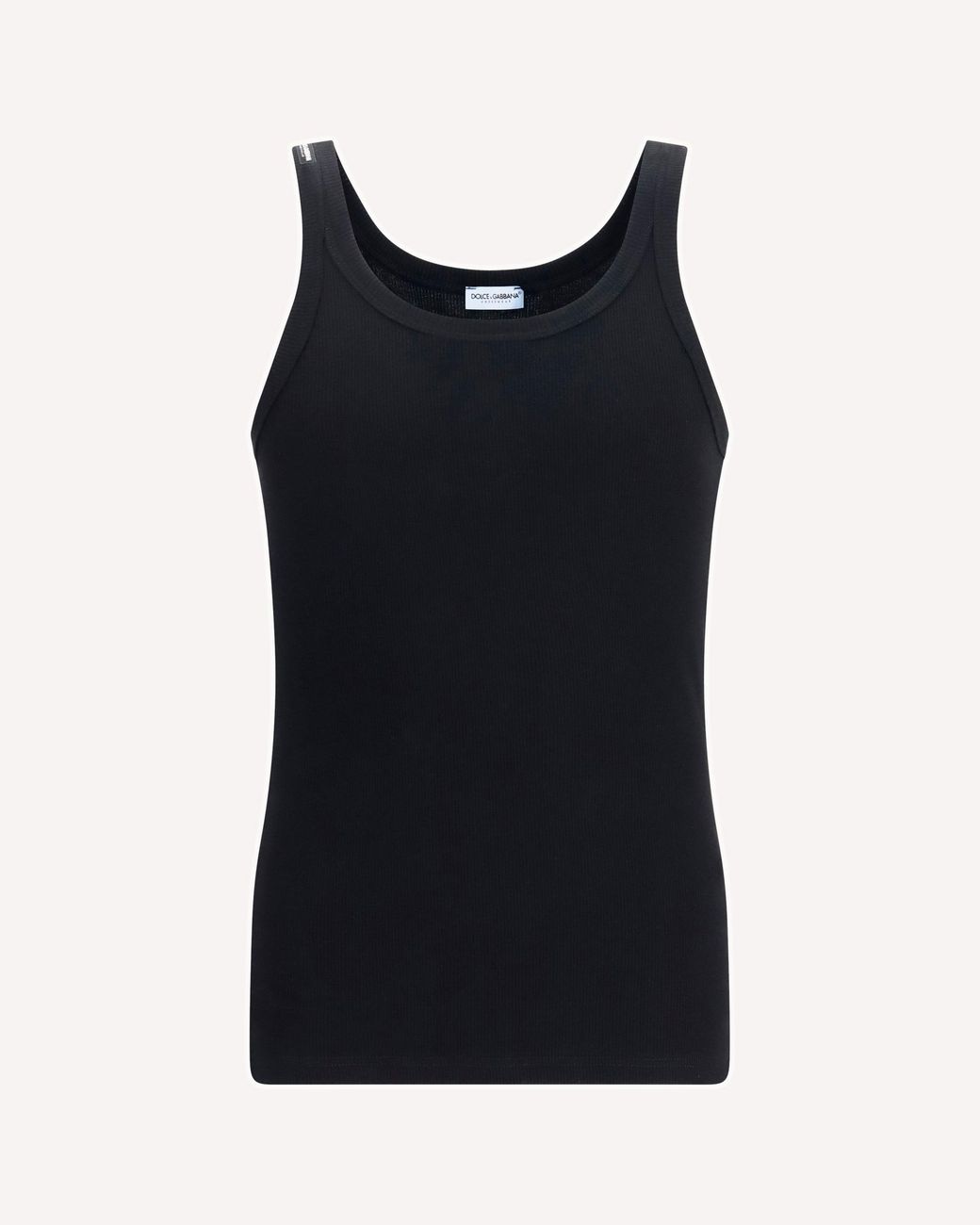 Dolce & Gabbana Black Marcello Ribbed Cotton Tank Top for men