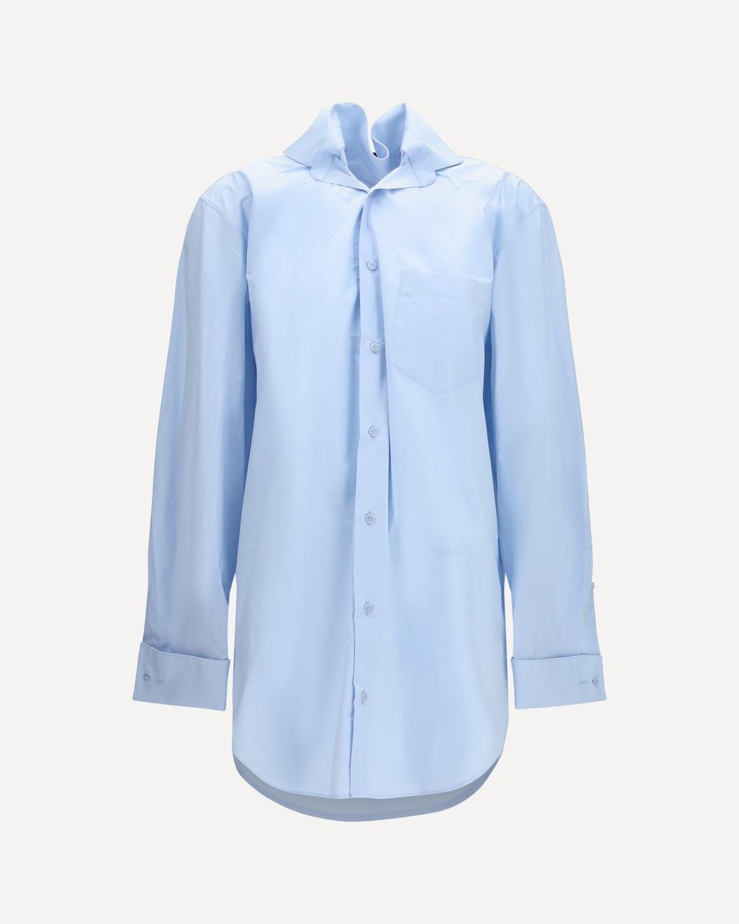 ALAINPAUL Blue Shirt With Elasticated Collar