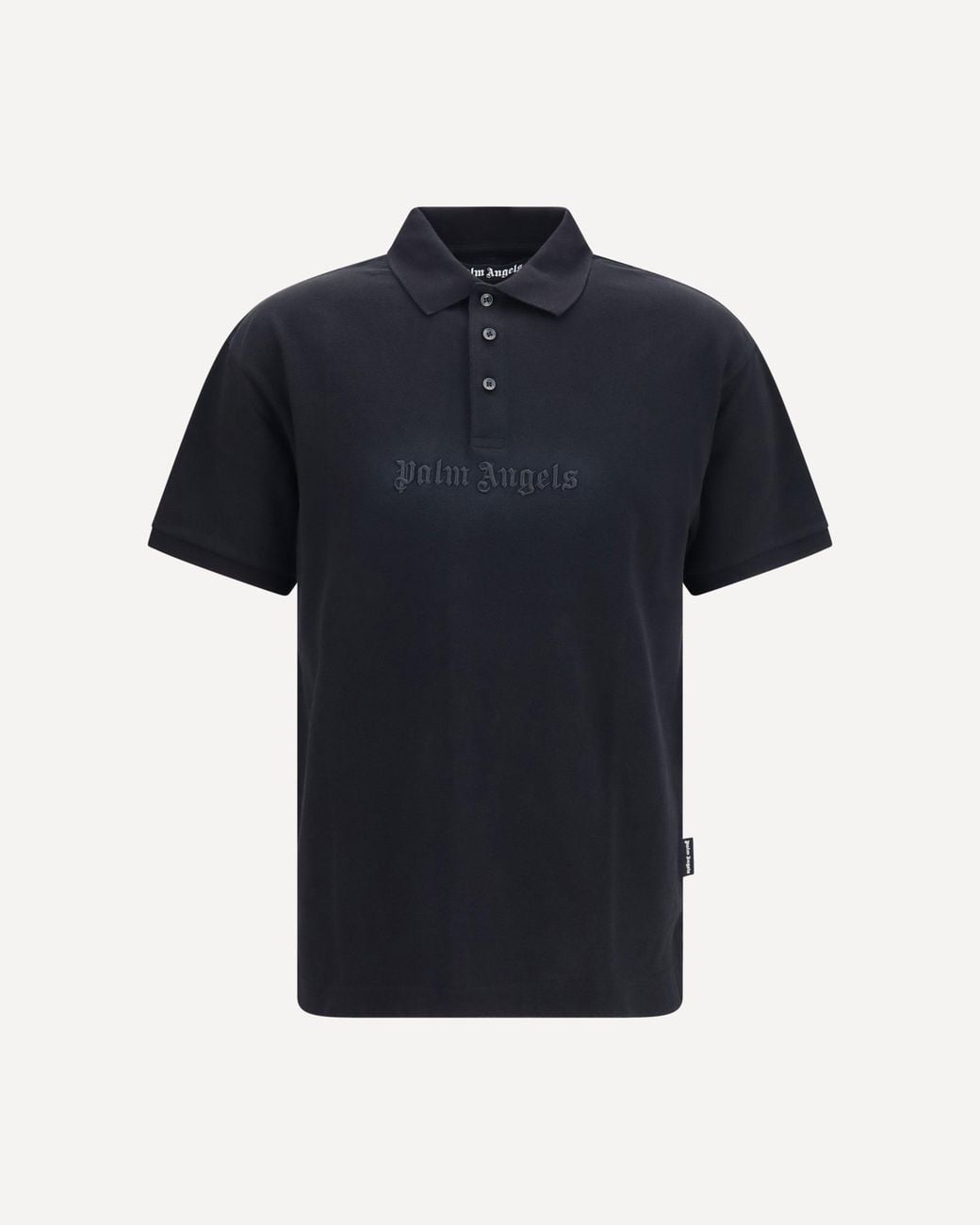 Palm Angels Blue Cotton Polo With Embroidered Logo
