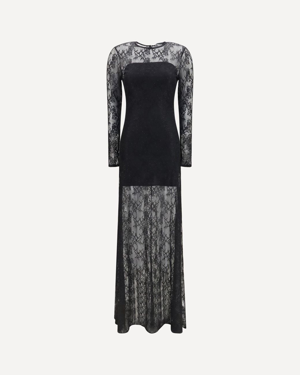 Nissa Black Long Lace Dress