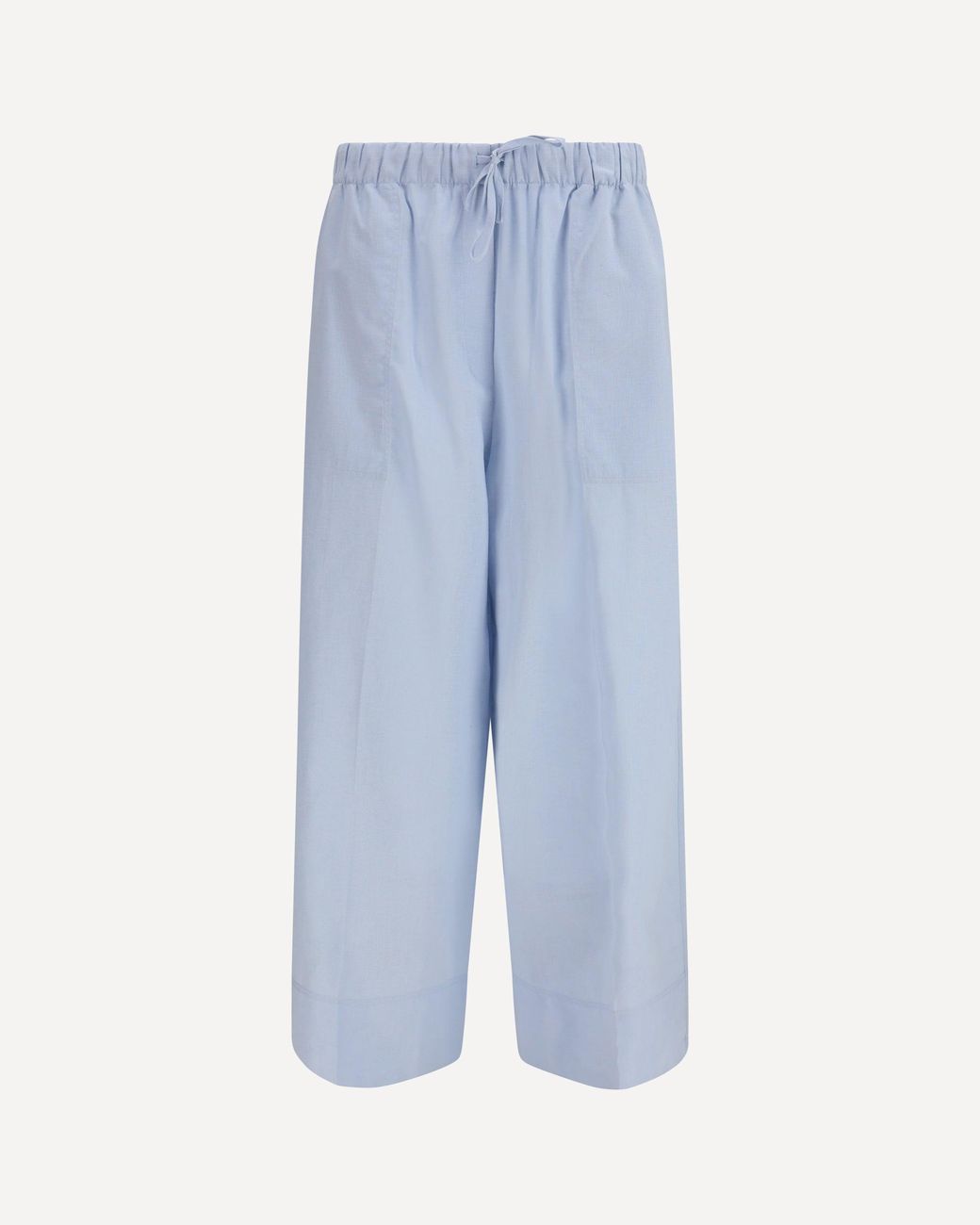Totême Blue Cotton And Linen Blend Palazzo Pants