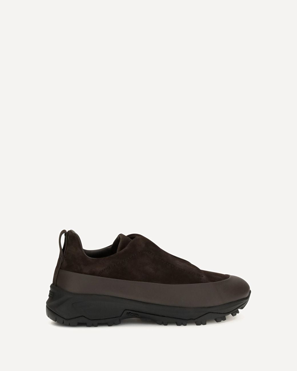Zegna Black Triple Stitch Monte Leather And Suede Sneakers for men