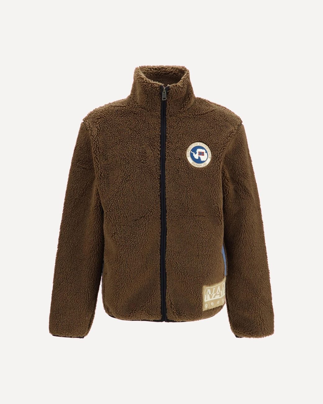 Napapijri Brown Archive Full-Zip Fleece Sweater for men
