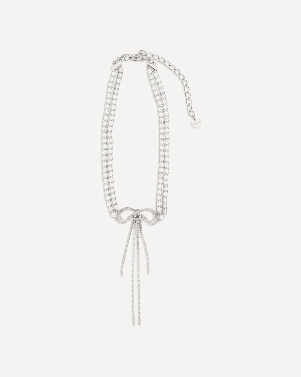 Self-Portrait White Crystal Double Bow Choker