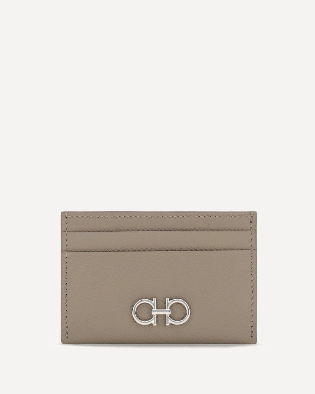 Ferragamo Gray Gancini Card Holder