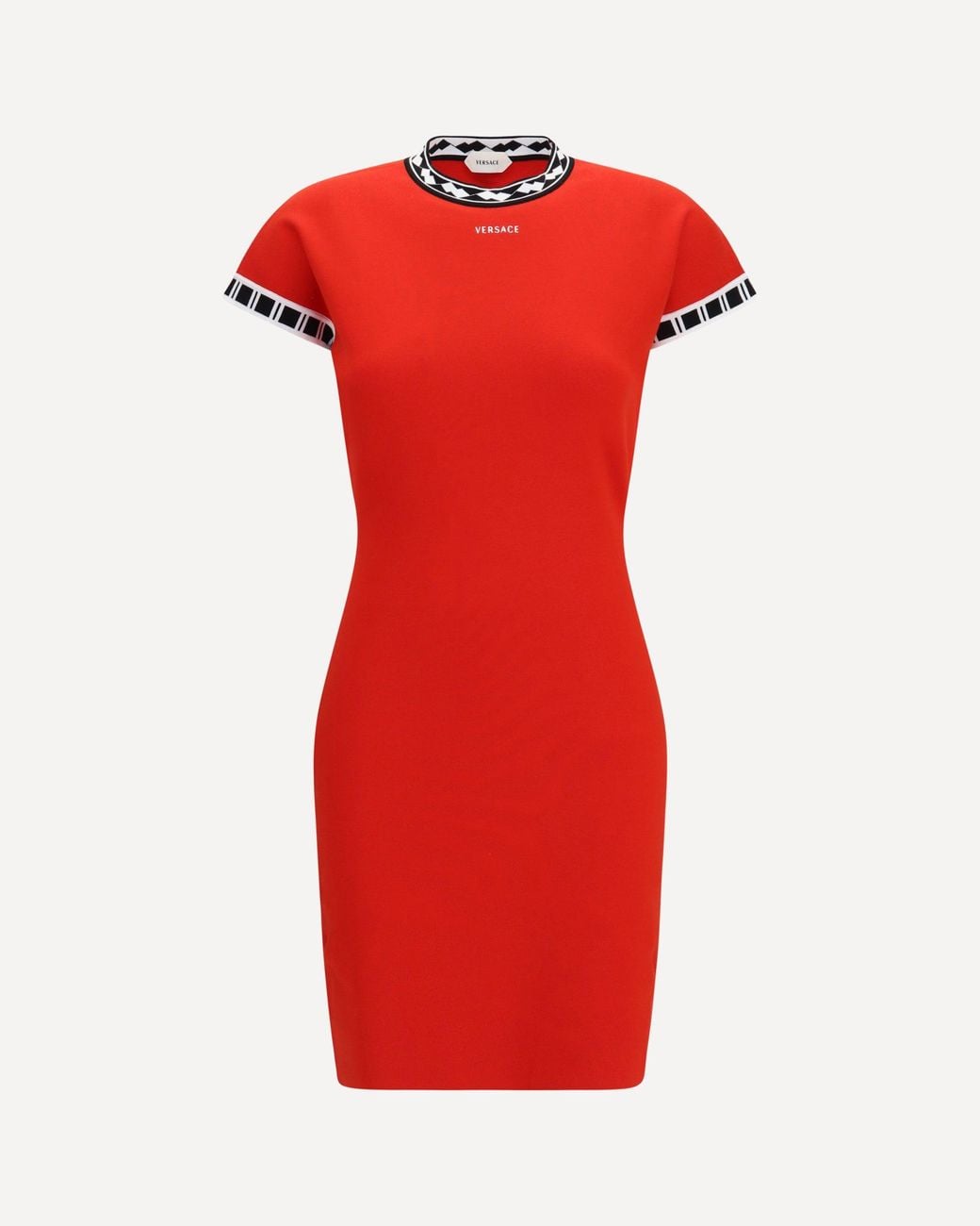 Versace Red Cotton Knit Mini Dress