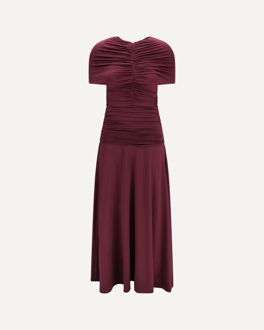 Self-Portrait Purple Ruched Midi Dress