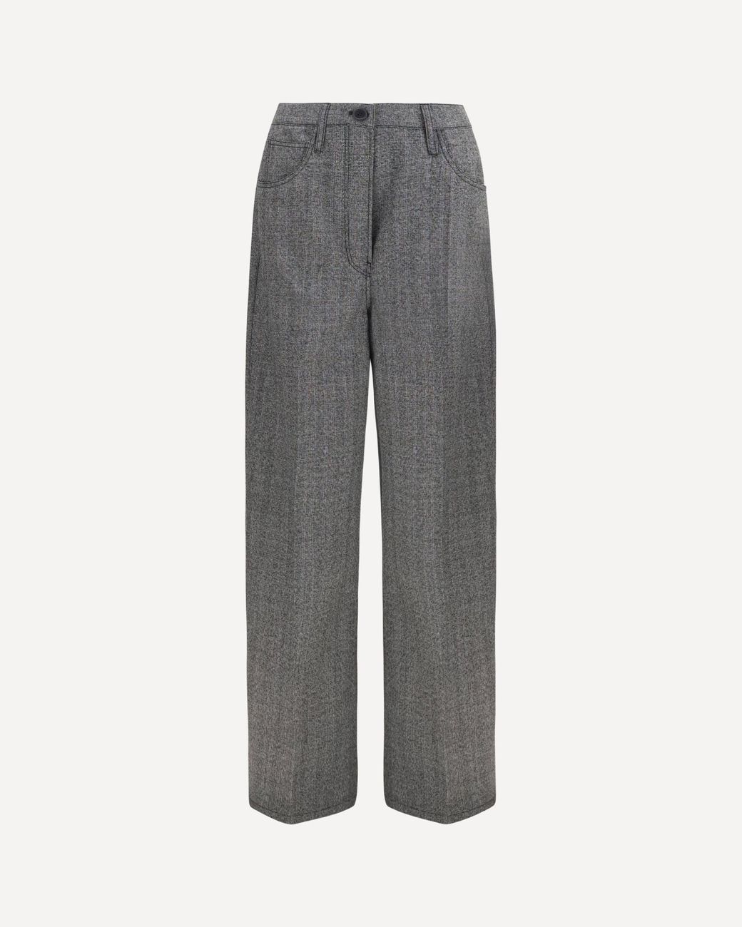 Prada Gray Mouliné Wool Pants