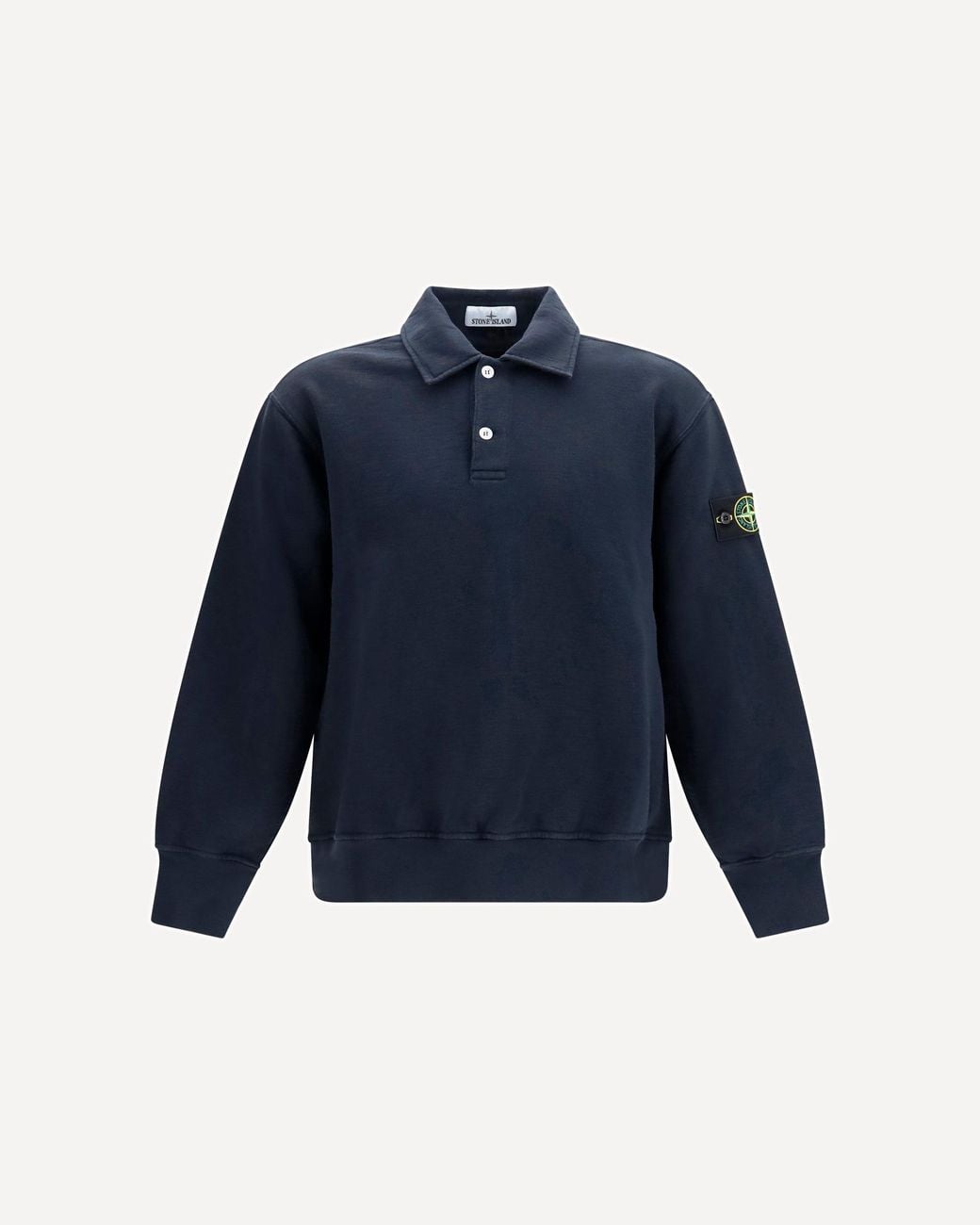 Stone Island Blue Logo Cotton Sweatshirt for men