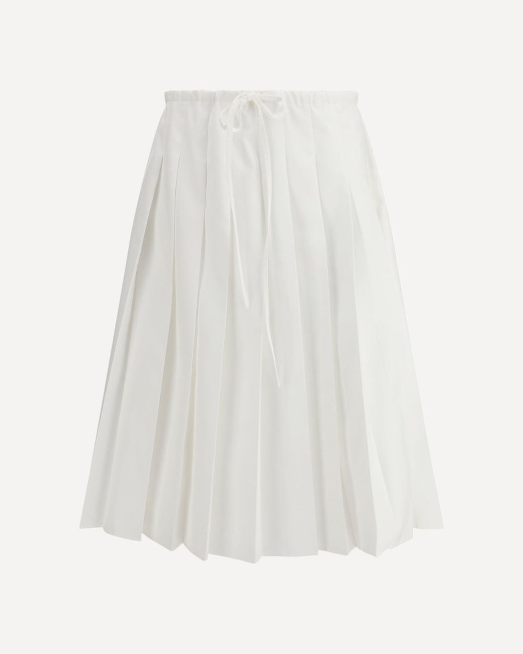 Prada White Pleated Jersey Skirt