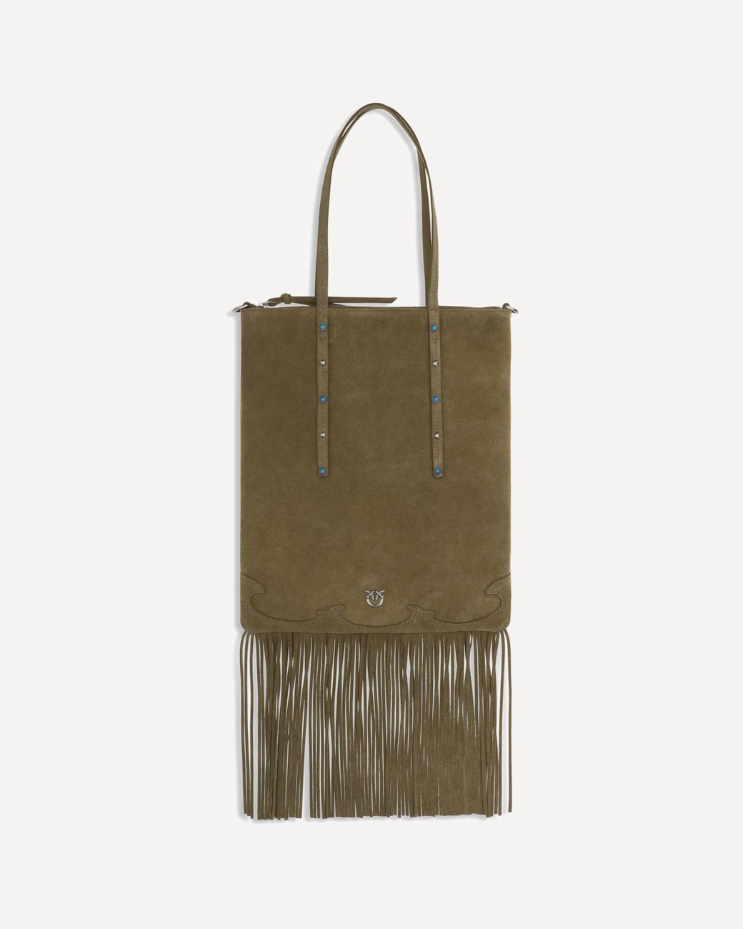 Pinko Green Suede Shoulder Bag