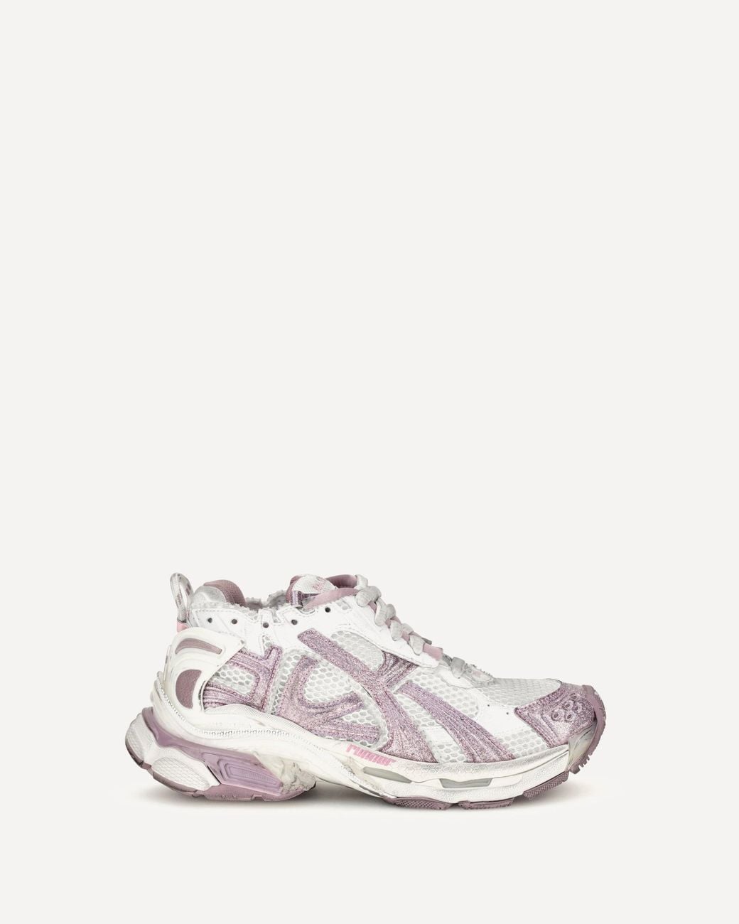 Balenciaga White Runner Glitter Sneakers