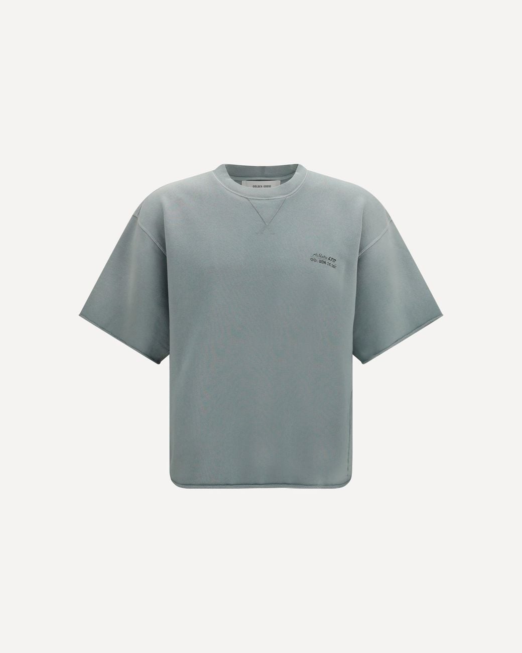 Golden Goose Deluxe Brand Gray Short-Sleeve Sweatshirt With Back Print for men