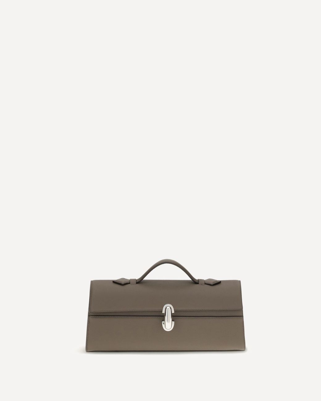 SAVETTE Brown Slim Symmetry Clutch