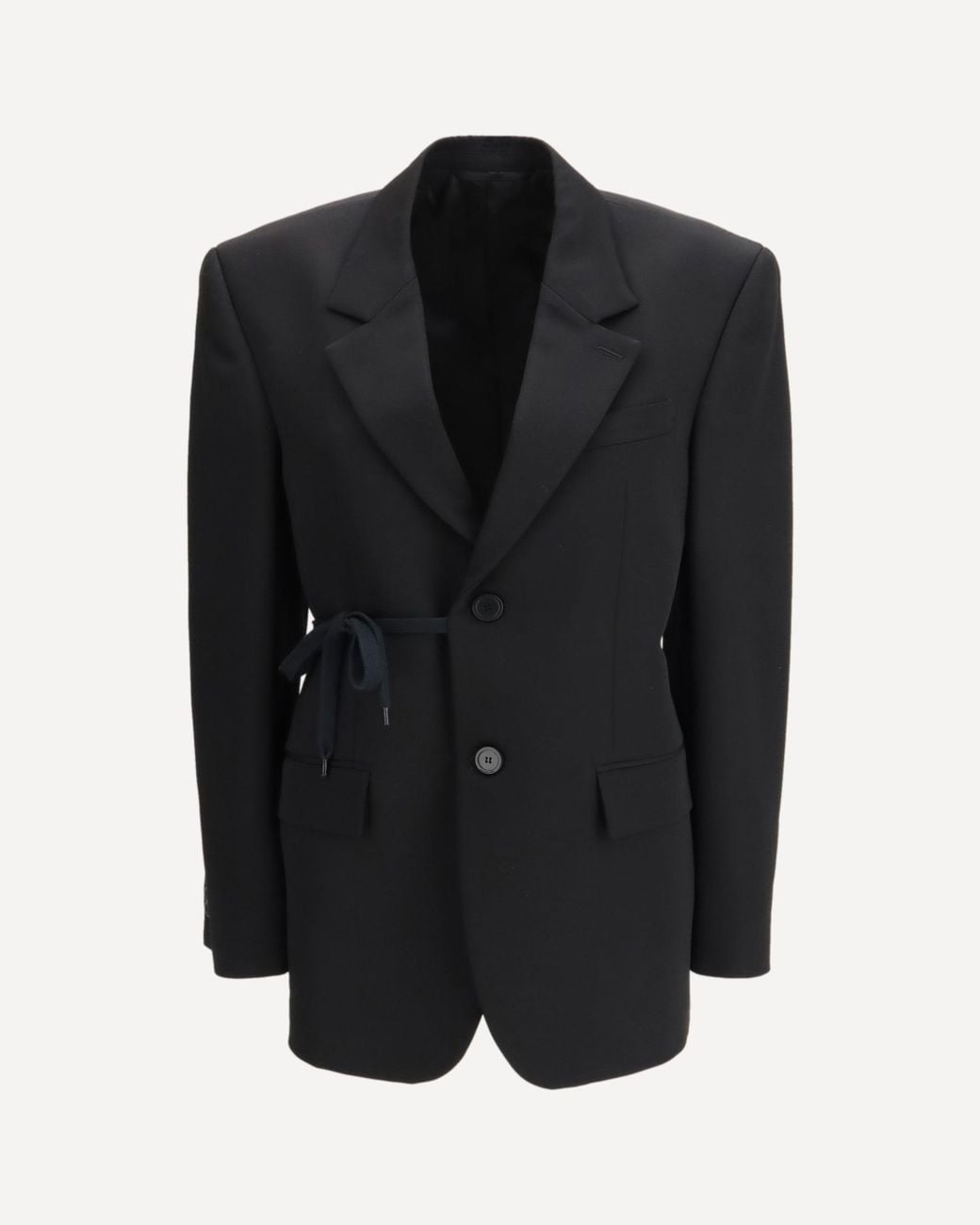 Balenciaga Black Barathea Wool Tailored Jacket