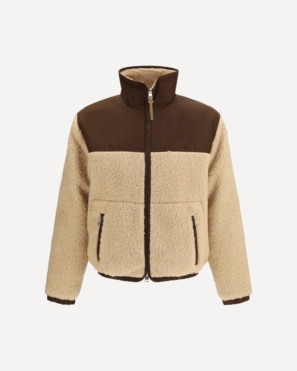 AMI Natural Fleece Jacket With Nylon Details for men