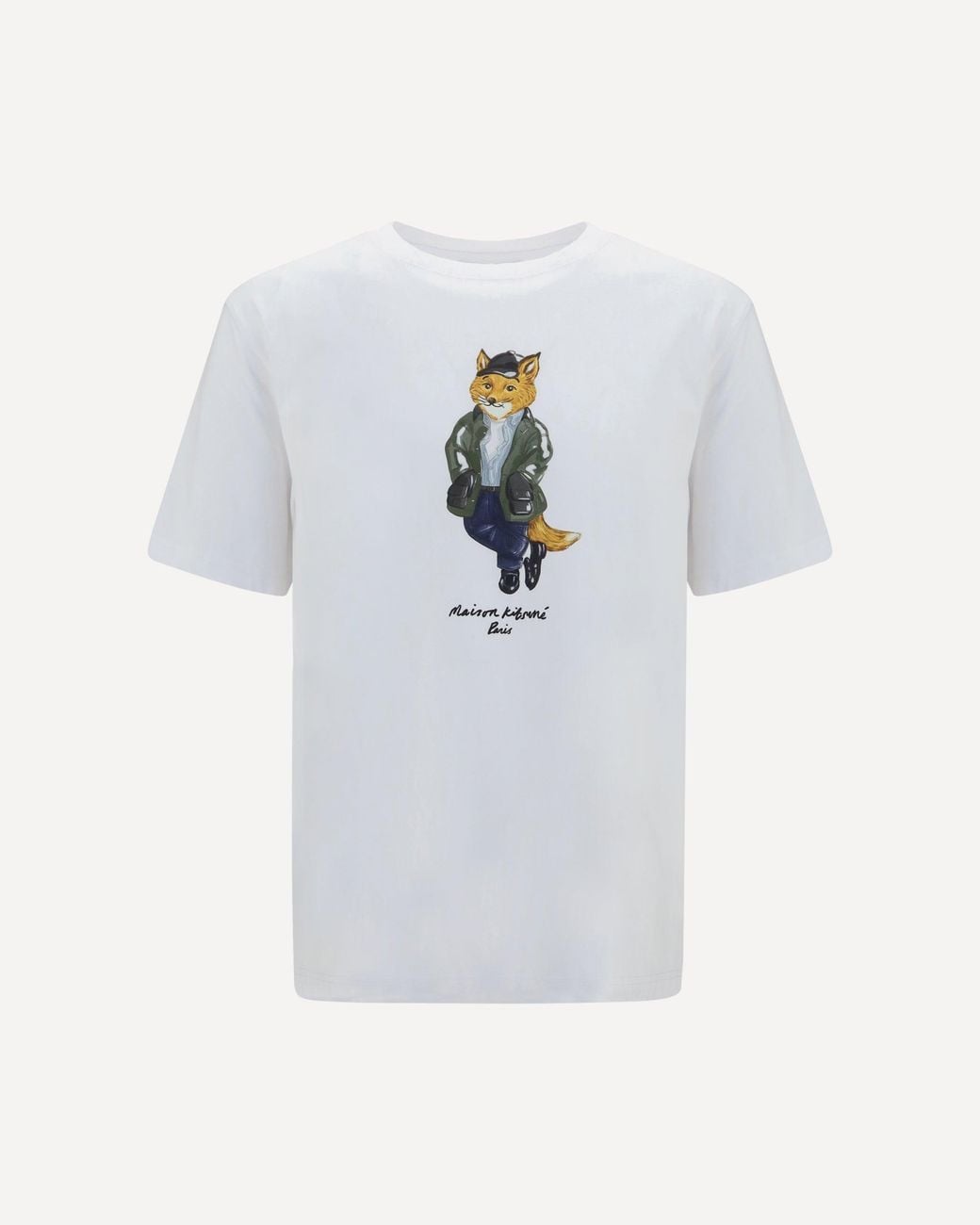 Maison Kitsuné White Weekend Fox Cotton T-Shirt