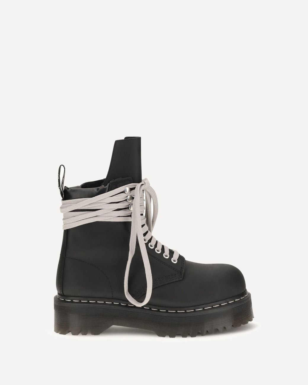 Rick Owens Black Quad Sole Steel Boots for men