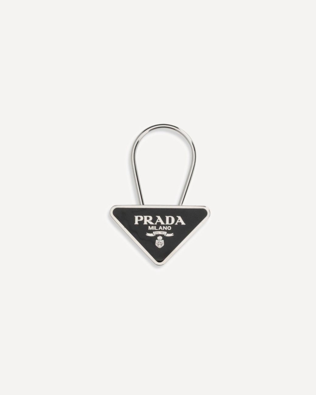 Prada White Metal Key Ring for men