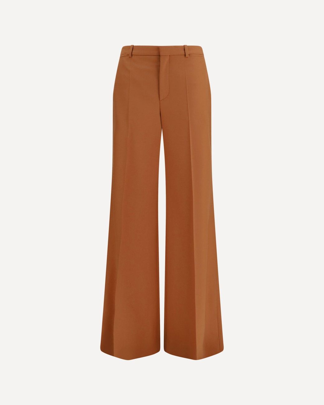 Chloé Brown High-Waisted Flared Cotton Pants