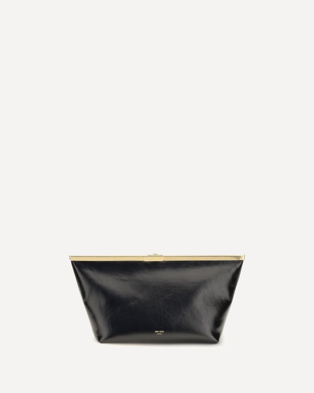 Jimmy Choo White Large Ganache Biker Leather Clutch