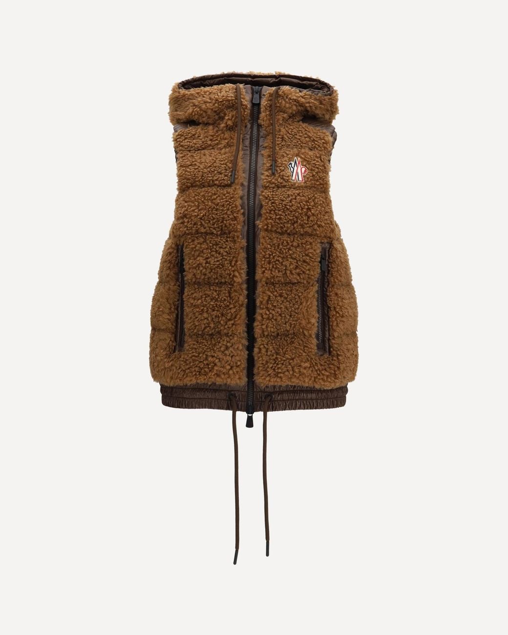 Moncler Natural Wool-Effect Padded Zip-Up Vest