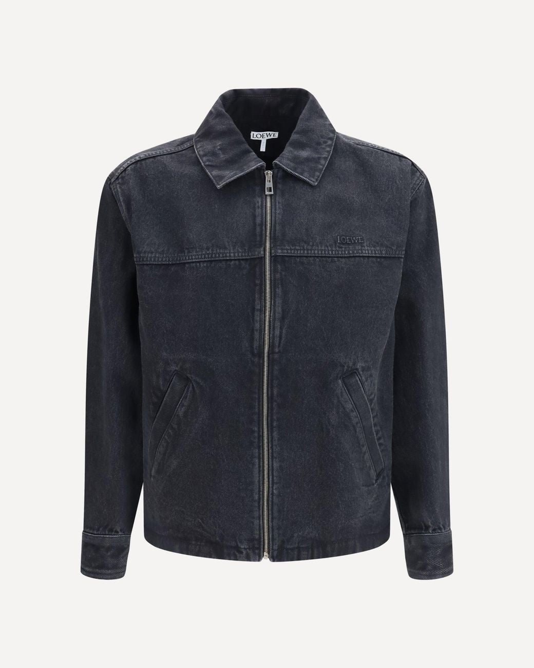 Loewe Blue Zip-Up Denim Jacket for men