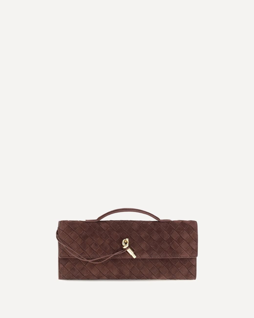 Bottega Veneta Brown Andiamo Clutch