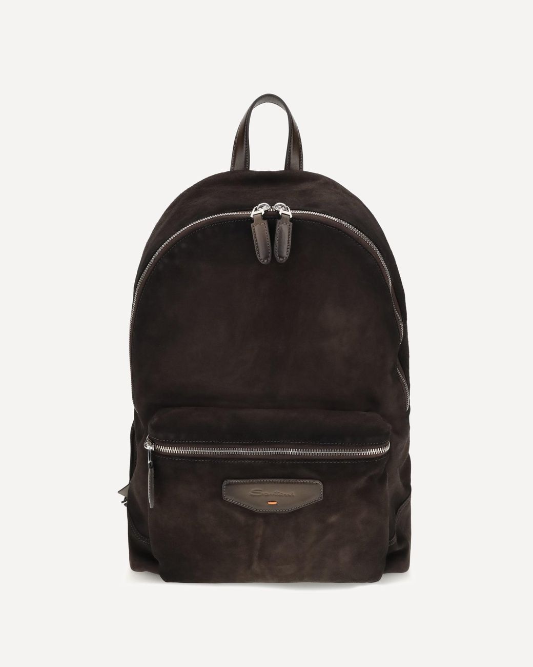 Santoni Black Suede Backpack for men