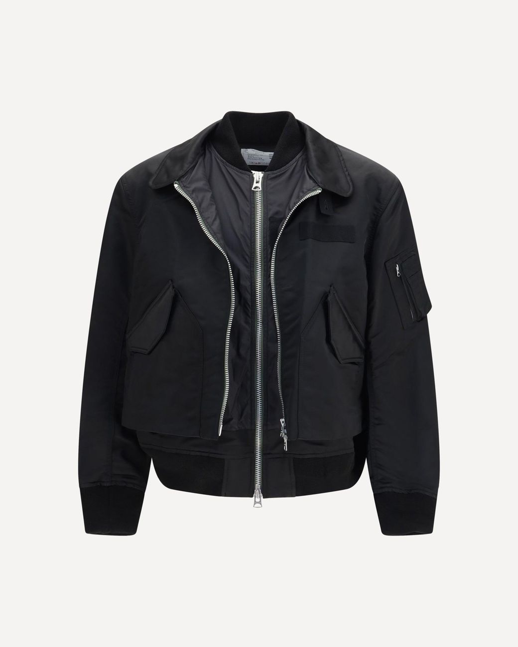 Sacai Black Cotton Bomber for men