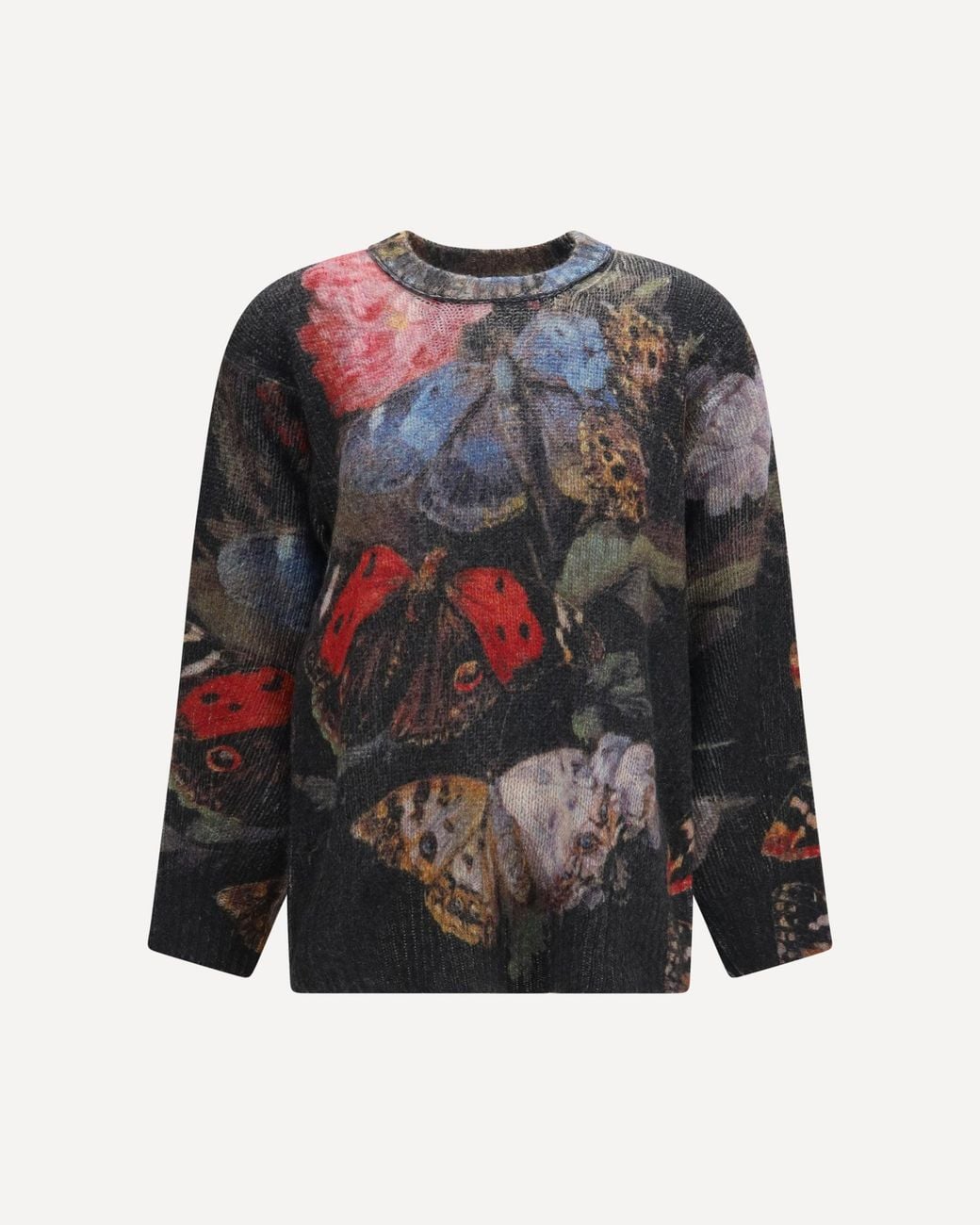 R13 Gray Oversized Cashmere Crewneck Sweater