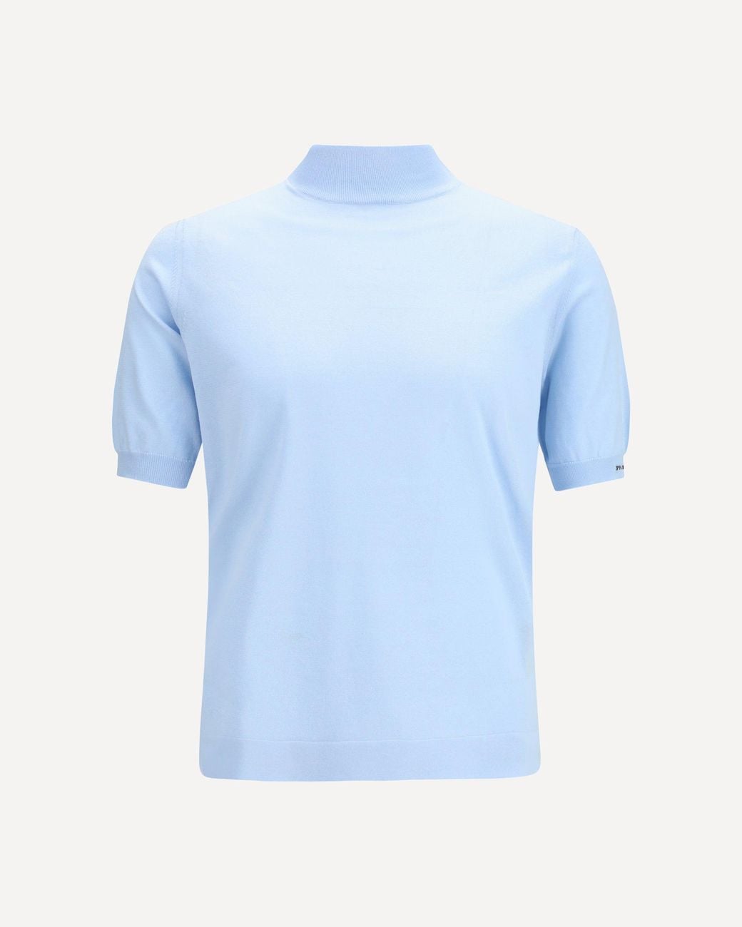 Prada Blue Short-Sleeve Cotton Sweater for men