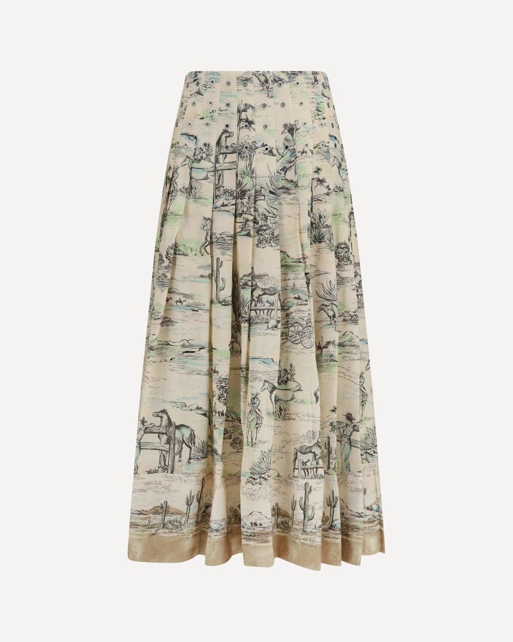 ALÉMAIS White Scout Linen Midi Skirt