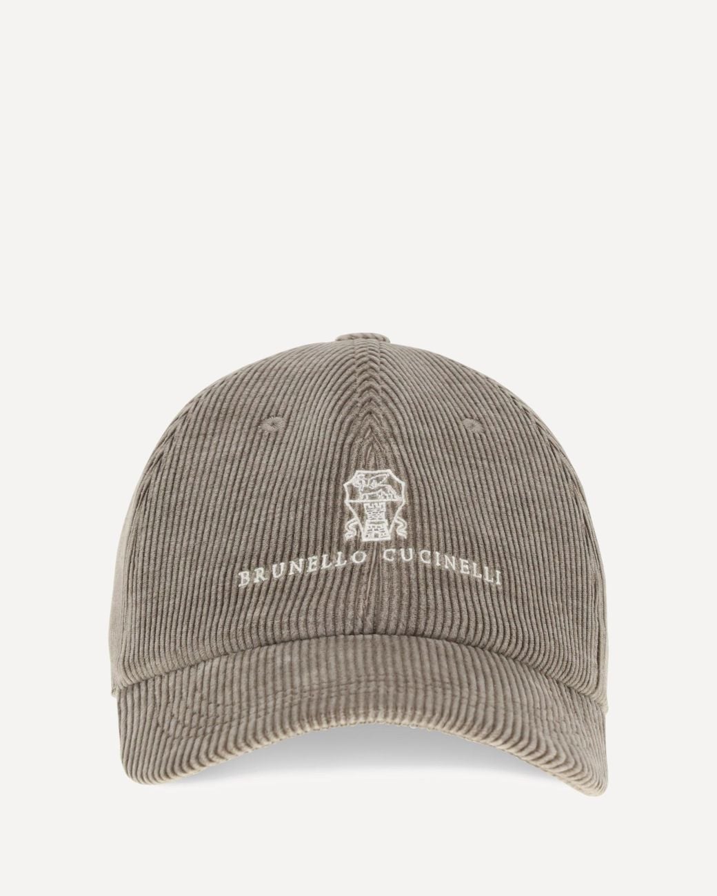Brunello Cucinelli Brown Ribbed Baseball Cap for men