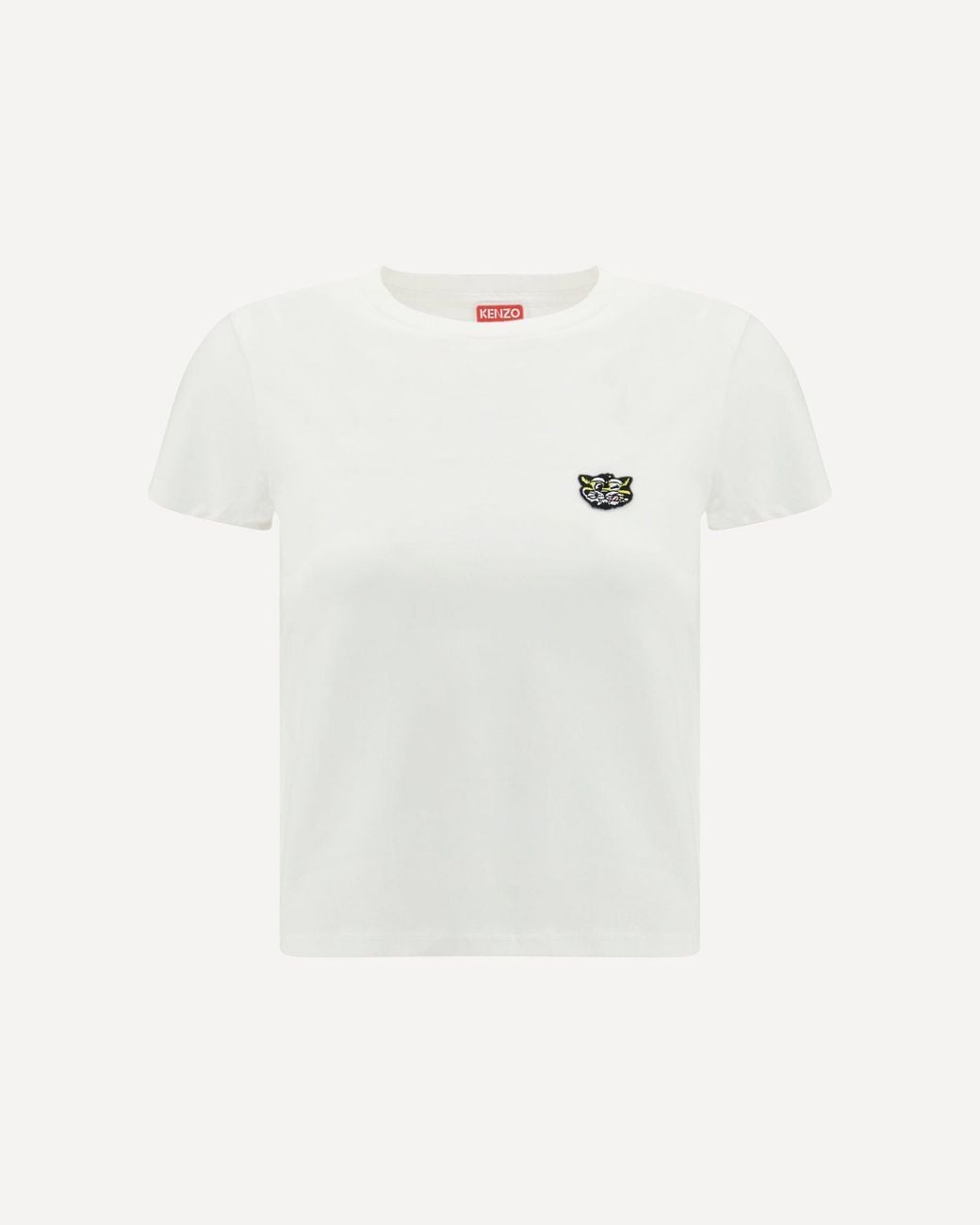 KENZO White Cotton T-Shirt With The Embroidered "Wild Tiger"