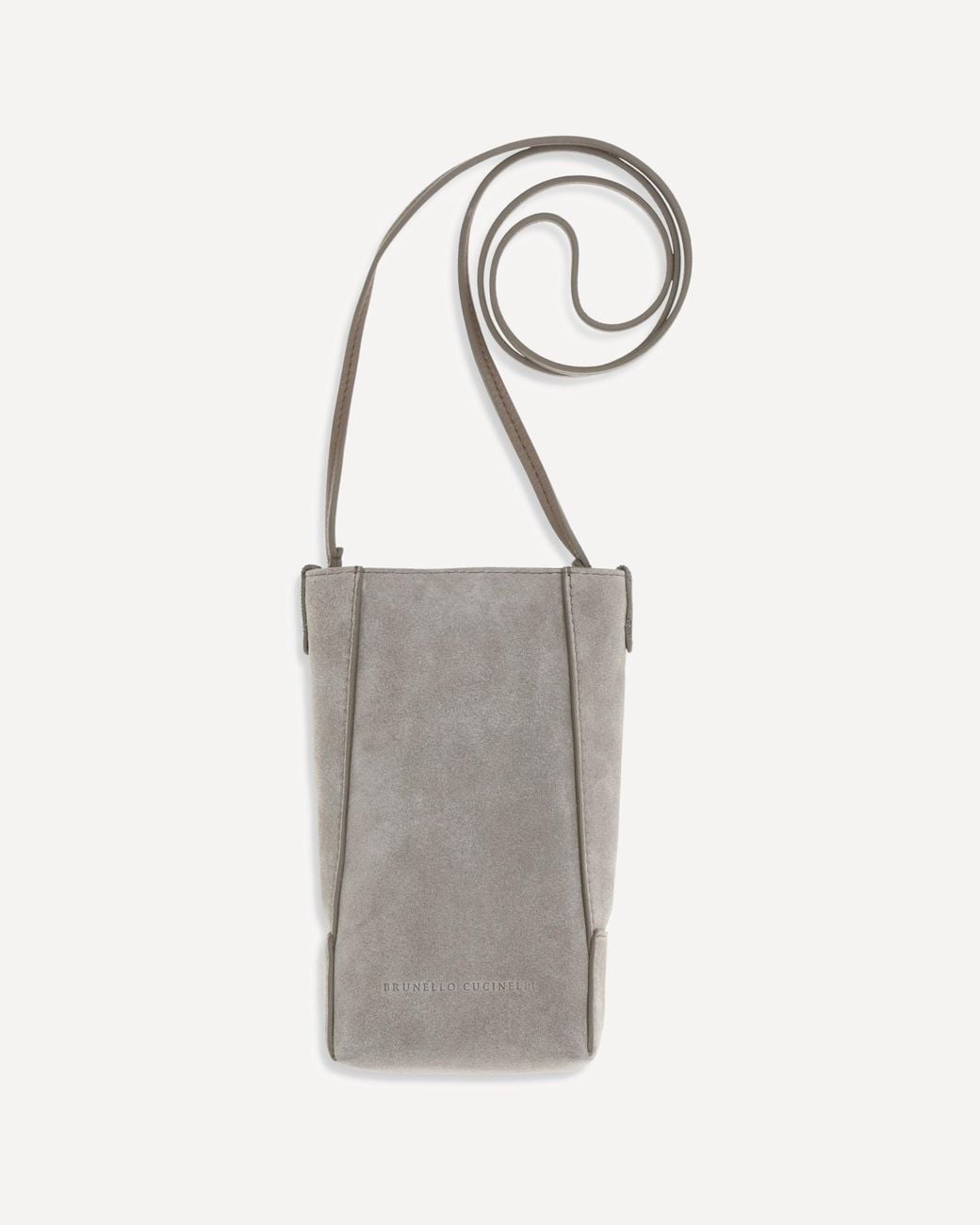 Brunello Cucinelli White Bc Duo Suede Cell Phone Case