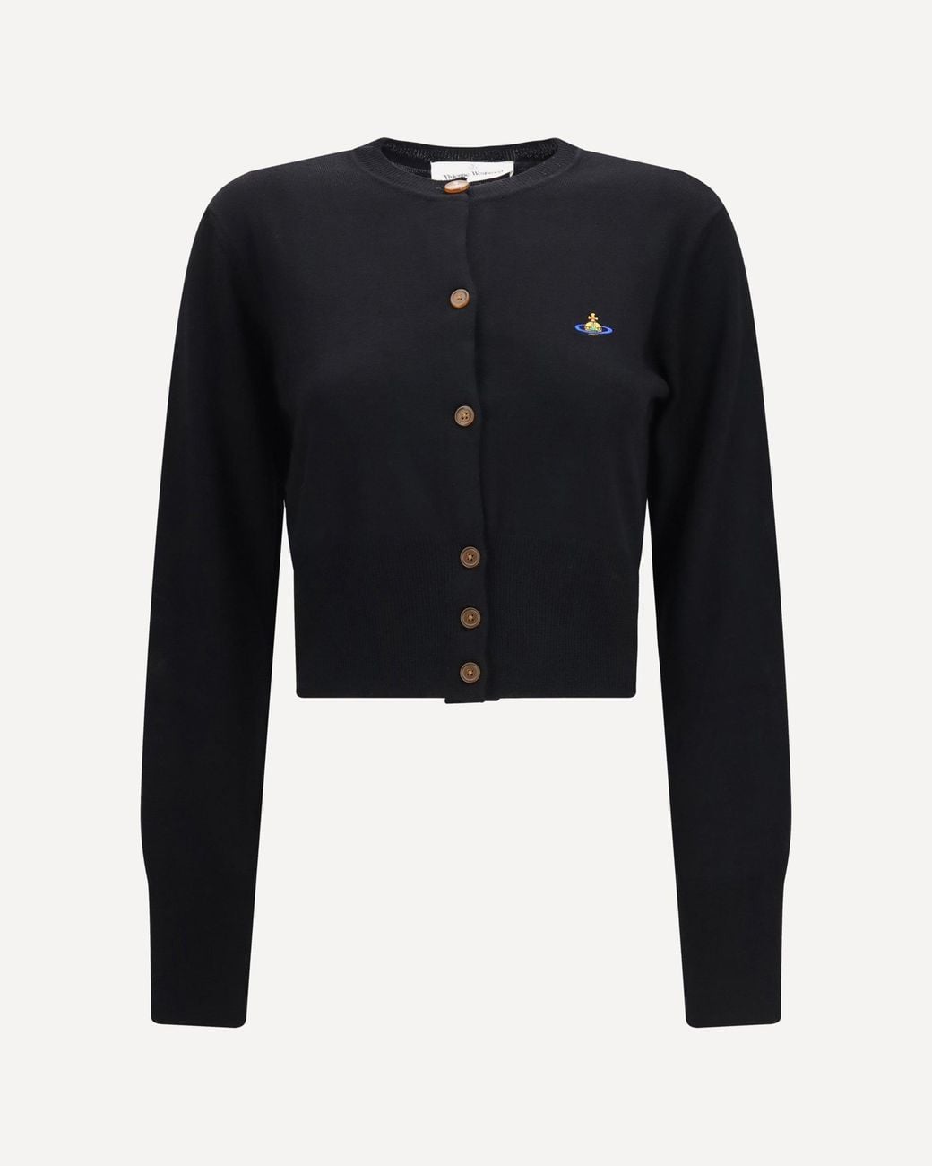 Vivienne Westwood Blue Bea Cropped Wool Cardigan
