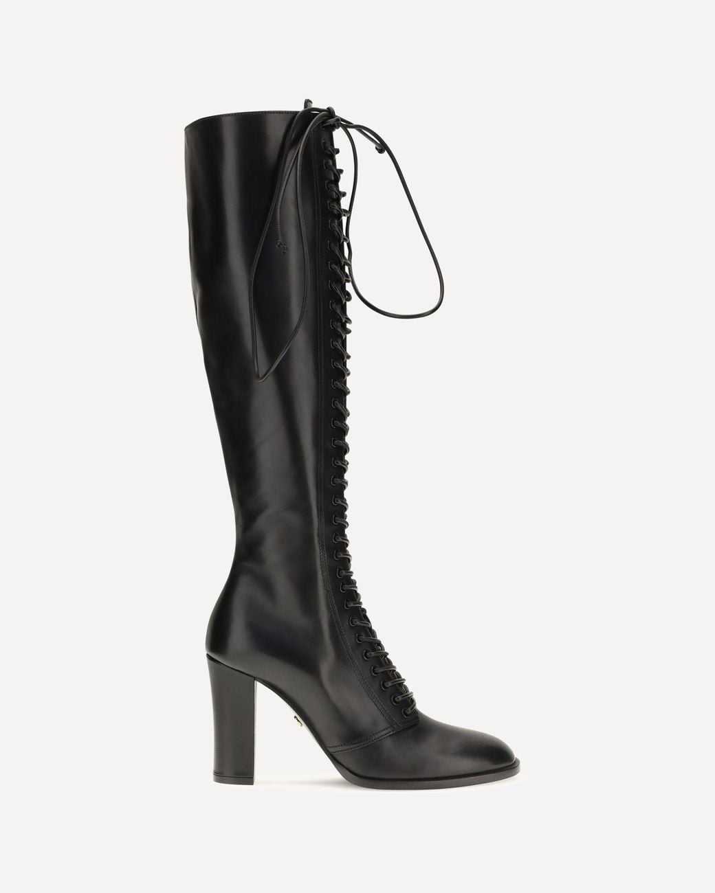 Dolce & Gabbana Black Lace-Up Knee-High Boots