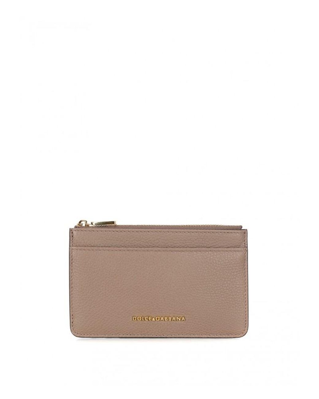 Dolce & Gabbana Leather Card Holder in Brown/Beige (Brown) - Lyst