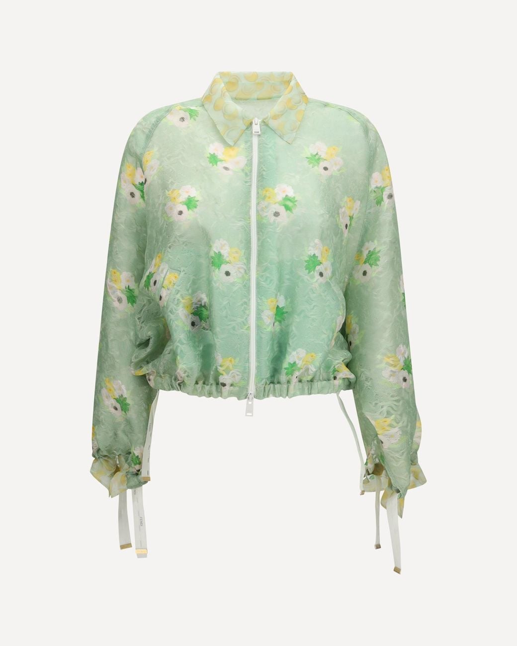 Fendi Green Organza Lace Jacket