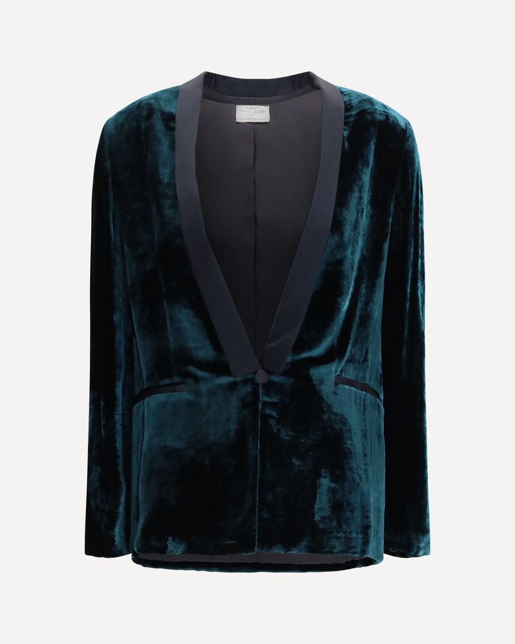 Forte_forte Blue Forte_Forte Moiré Velvet Tuxedo Jacket