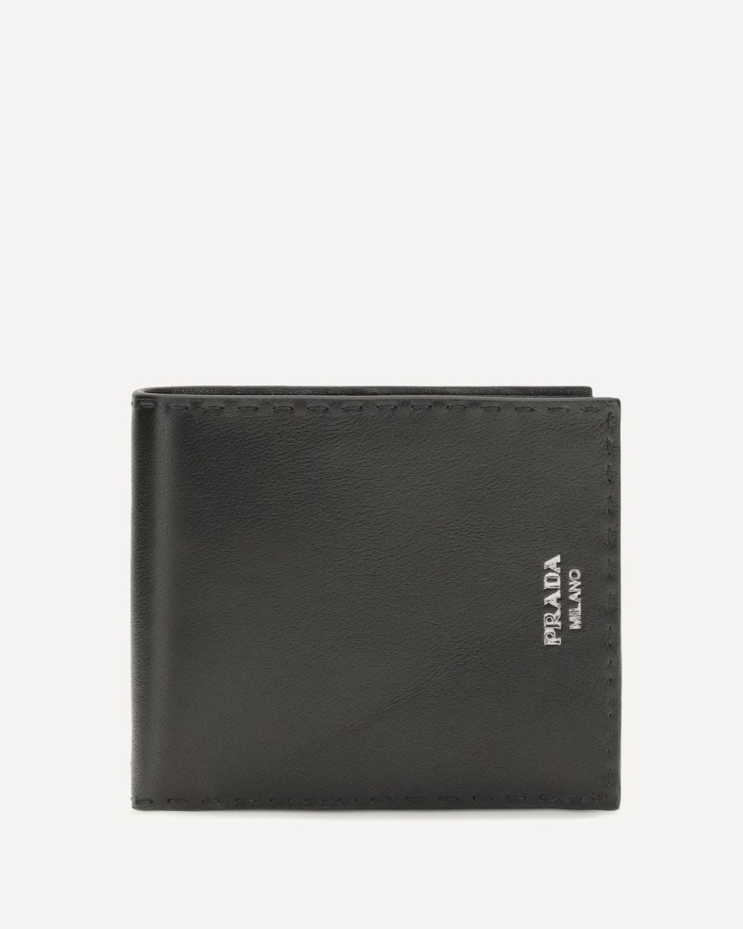 Prada Black Antiqued Leather Wallet for men